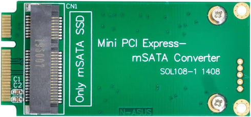 cablecc mSATA Adapter to Mini PCI-e SATA SSD - 3x5cm to 3x7cm for Asus Eee PC Models