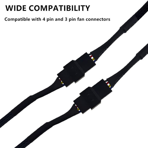 WMYCONGCONG 10 PCS 10" 4 Pin PWM Fan Extension Cable, PC Fan Power Cable