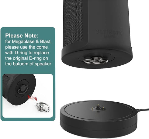 Charger for Ultimate Ears Boom 3/Megaboom 3/Blast/Megablast, Replacement Charging Dock Station with USB Port