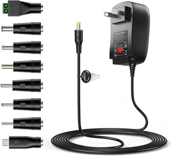 Belker 41W Universal AC DC Adapter Power Supply for Household Electronics, Max. Amps 1.5A, 6V to 24V