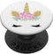 Cute Floral Unicorn Face on White PopSockets PopGrip - Swappable Grip for Phones & Tablets