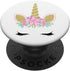 Cute Floral Unicorn Face on White PopSockets PopGrip - Swappable Grip for Phones & Tablets