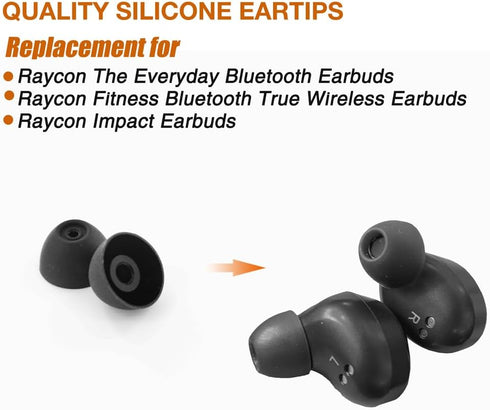 Eartips Replacement for Raycon The Everyday Bluetooth/Fitness Bluetooth/Impact Earbuds Earpad * 6 Pairs