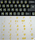 Greek Keyboard Stickers with Transparent Yellow Letters for Any Laptop, PC, Desktop, Notebook