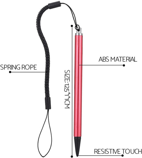 Spring Rope Touch Pen, Resistive Touchscreen Hard Tip Stylus for POS, PDA, Industrial PC, Car Navigator (Red)