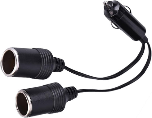 Dual Double Socket 12v Car Cigarette Lighter Adapter, Car Cigarette Lighter Splitter 12v 24v Charger Plug Male to 2-Way