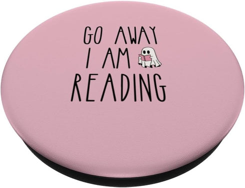 Go Away I'm Reading PopSockets Standard PopGrip - Spooky Ghost Book Lovers Funny Quote