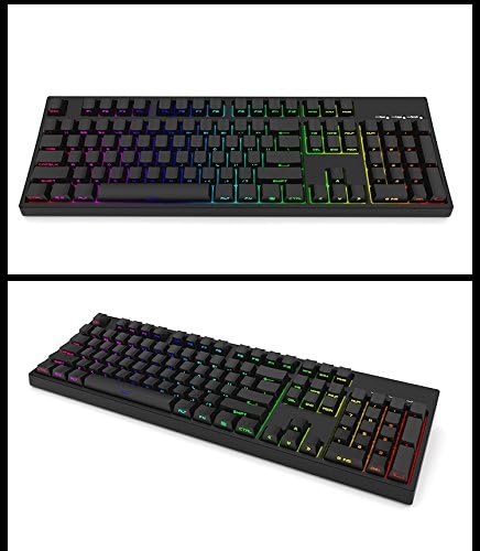Black OEM Profile PBT Double Shot 104 Side-lit Shine Through Translucent Backlit Keycaps for MX Mechanical Keyboard