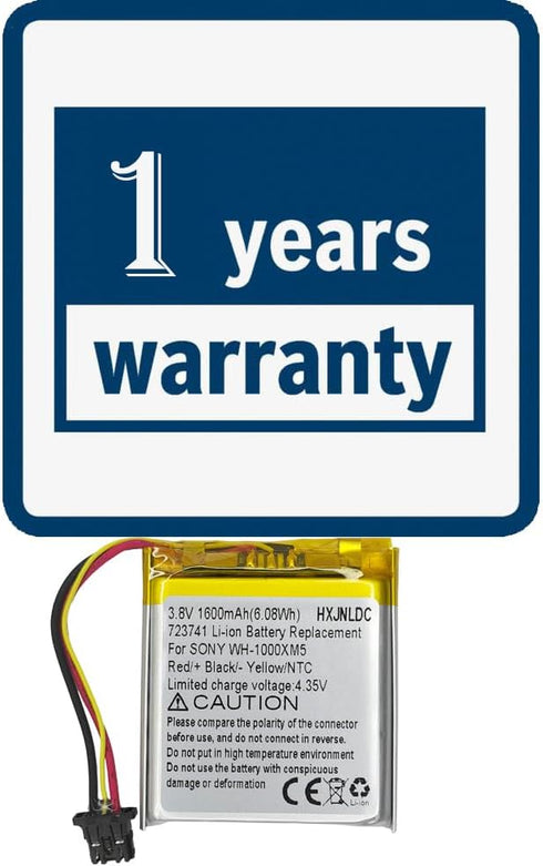 DC 3.8V 1600mAh Lithium Battery for Sony WH-1000XM5 Bluetooth Wireless Noise-Canceling Headset 723741
