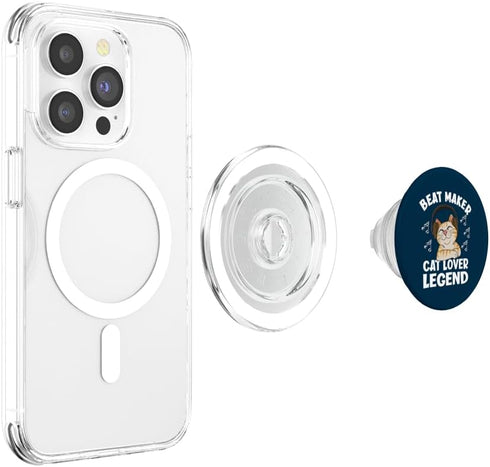 Funny Music Producer Designs For Music Lovers Beat Maker Cat Lover Legend Funny Music Producer PopSockets PopGrip