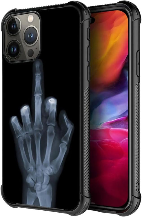 ZHEGAILIAN Skull Hand X-ray Case for iPhone 15 Pro Max, 6.7", Soft TPU Bumper, UNBreak Reinforced Corners, Men/Boys.
