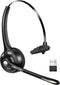 TECKNET Wireless Headset, Bluetooth Headphones with Noise Cancelling Microphone, Hands-Free for Cellphone/PC/Home