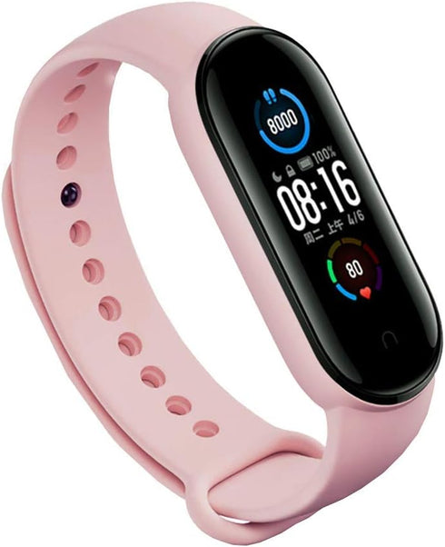 (8 PACK) Mi 5 & 6 Strap Replacement Bracelets with 3 FREE Screen Protectors, Soft & Flexible Silicone Wristbands