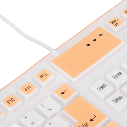 GOWENIC Foldable Silicone Keyboard, 106 Keys Roll Up USB Wired Waterproof Keyboard for PC Laptop Notebook, Full Size