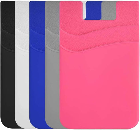 BIAJIYA Phone Card Holder, Silicone Wallet Stick-on ID Business Credit Card Pocket for Smartphones