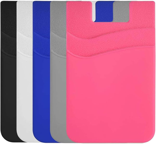 BIAJIYA Phone Card Holder, Silicone Wallet Stick-on ID Business Credit Card Pocket for Smartphones