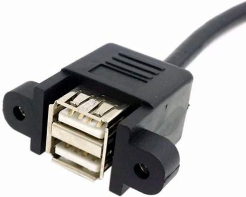 ANRANK 50cm Dual USB 2.0 Type A Female to Motherboard 9Pin Header Cable Adapter with Screw Panel for Computer, Tablet,