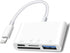 Lightning to SD Card Reader | 4 in 1 Memory Card Adapter for iPhone | USB Female OTG, Compatible with SD/TF Cards