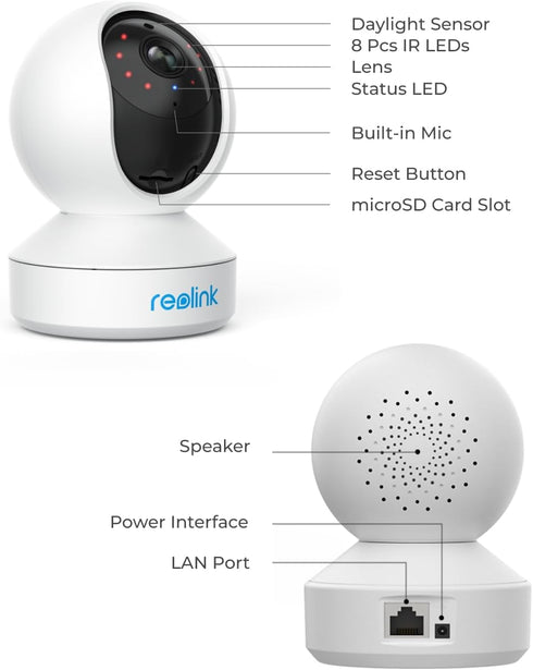 REOLINK 2K Indoor Camera, E1 Plug-in 2.4G WiFi Security Camera for Baby/Pet Monitor with Phone App