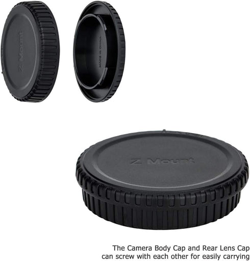 JJC 2-Pack Z Mount Body Cap & Rear Lens Cover for Nikon Zf Zfc Z8 Z9 Z6III Z6 III Z7II Z7 II Z6II Z6 II Z6 Z7 Z5 Z50
