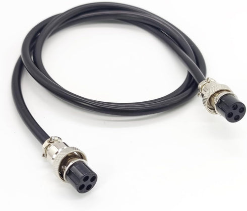 16.4 ft GX16 4 Pin Cable, Double Female Head Aviation Cordset, 20AWG Metal Aviation Connector Adapter Female to Female