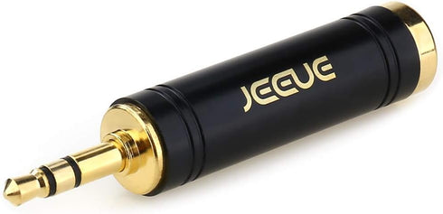 Pure Copper 3.5mm Male to 1/4" Female Headphones Adapter - Black, 1/8" to 1/4" Jack for Superior Sound Quality.