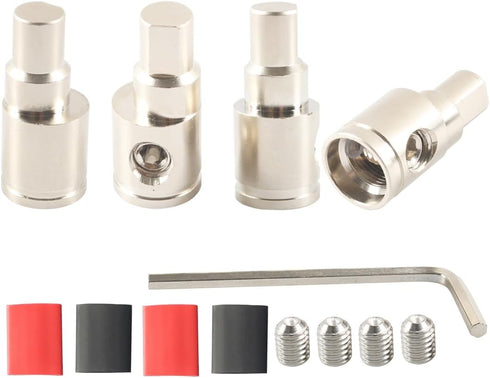 Car Audio Amplifier Input Reducer 0 Gauge to 0 Gauge Wire Reducer, Nickel Plated Brass 4PCS