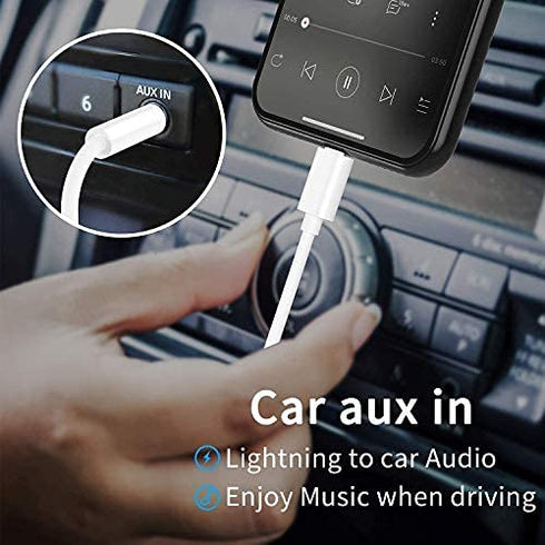 Veetone iPhone Aux Cord for Car, MFi Certified Lightning to 3.5mm Adapter, 3.3FT, Compatible with iPhone 13, 12, 11,