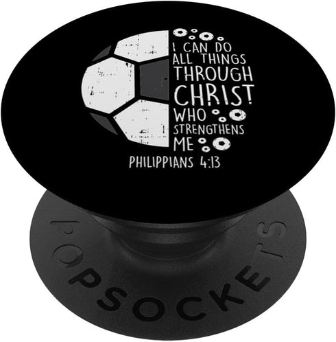 Soccer Football "I Can Do Things" Bible God Jesus Gift, PopSockets Standard PopGrip
