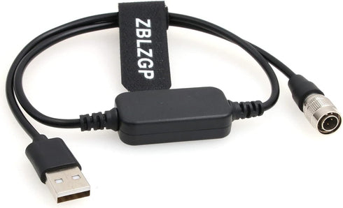Hiorse USB Zoom Cable - 4 Pin Hirose Male to USB Power Cable for Zoom F4 F8, Sound Devices 688 633, Zaxcom
