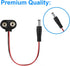 California JOS 2 Pack 9V 9 2.1mm 5.5mm Battery Clip V Battery Connector with X Male DC Plug for Arduino Electronics
