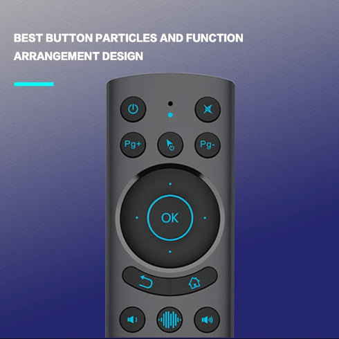 Bluetooth Voice Remote Control, USB Wireless Backlit Air Remote Mouse with IR Learning for PC, Projector, Smart TV
