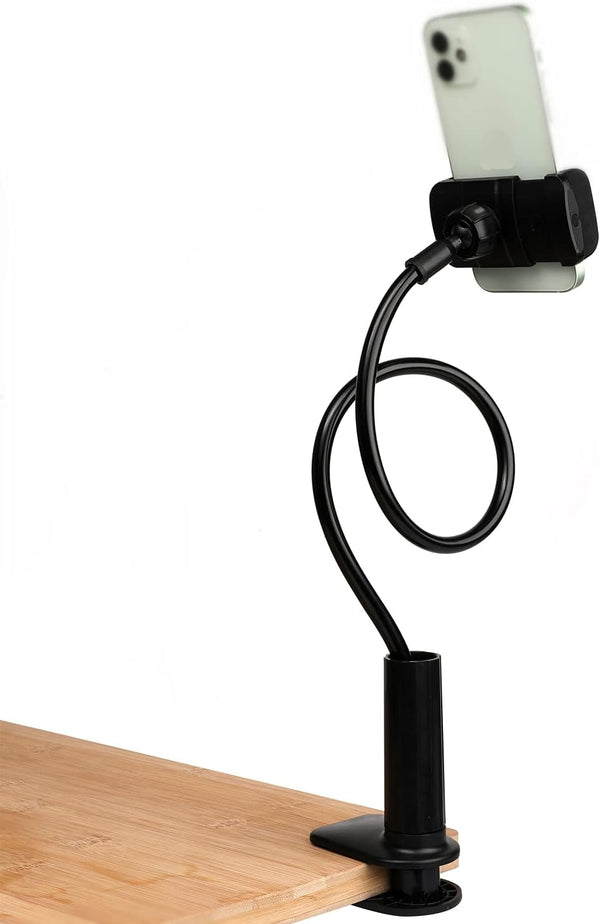 WANBY Phone Holder Bed Gooseneck Mount, Flexible 360° Rotation Mobile Phone Clip Holder for All Smart Phones