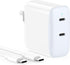 40W Dual USB C Charger for iPad Pro 13, 12.9, 11 inch 2024-2019, iPad Air 5/4, Mini 6, iPhone 15, 2 x 20W Charger