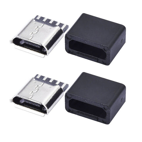 chenyang 50 Pack Micro USB DIY Connector - Micro USB Type B 5Pin Female Socket Port Repair Adapter