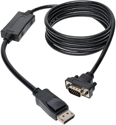 Tripp Lite DisplayPort to VGA Active Cable Adapter, DP 1.2 with Latches, 6 Feet, 1080p, Black