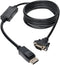 Tripp Lite DisplayPort to VGA Active Cable Adapter, DP 1.2 with Latches, 6 Feet, 1080p, Black