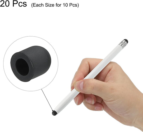 MECCANIXITY 20pcs Stylus Pen, 6mm/7mm Fine Tips Conductive Rubber Capacitive Touch Screen Universal Replacement