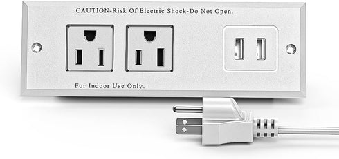 Geao Adapter 1500W Recessed Power Strip Mount Hidden Charging Station with USB Plug Multiple