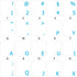 4Keyboard Dvorak Simplified Keyboard Stickers with Blue Lettering ON Transparent Background