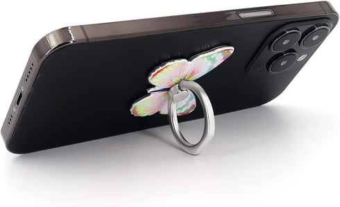 LaMignonne 360 180 Butterfly Cell Phone Ring Holder Finger Ring Grip Stand Rotation Flip Universal Kickstand Compatible