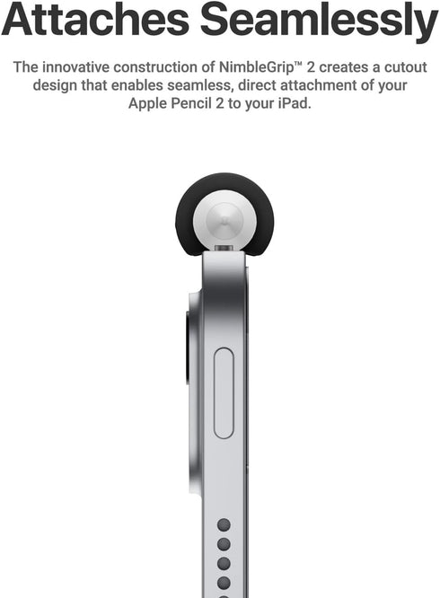 NimbleGrip 2 Premium Silicone Ergonomic Dual Sided Grip Case Holder, Compatible with Apple Pencil Pro 2nd Gen (Black)