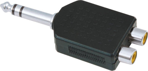 American Recorder Technologies 1/4" Male Stereo to 2 RCA Female Adapter Nickel
