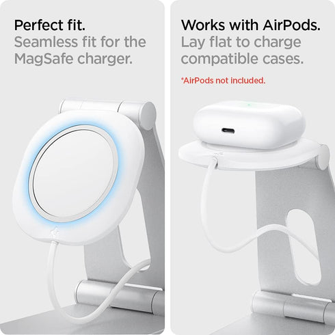 Spigen Mag Fit S Designed for MagSafe Charger Stand - Aluminum Adjustable Phone Stand Compatible with iPhone