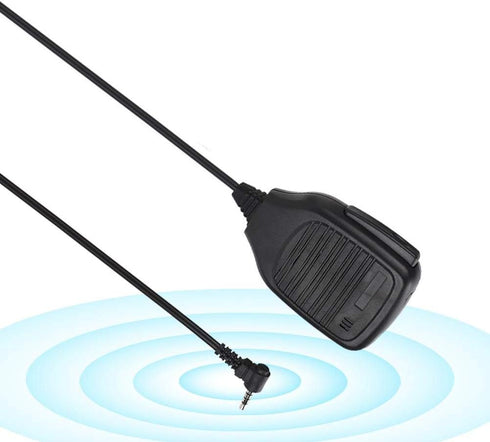 Handheld Speaker Mic, 3.5mm Walkie Talkie Shoulder Microphone with PU Wire for Yaesu, Two-Way Radio