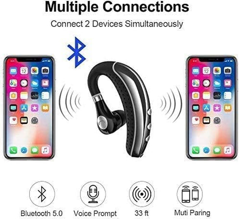 Bluetooth Headset V5.0, Wireless Earpiece with Noise Canceling Mic, Ultralight Business Earphone for Driving/Office