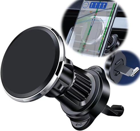 Car Phone Holder, Magnetic Phone Mount for Car, 360° Rotation Air Vent Smartphone Holder, Universal for iPhone & More