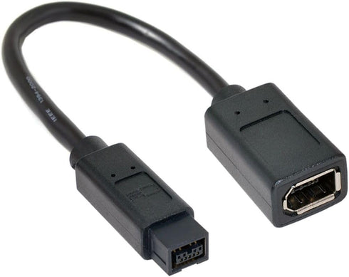 JSER IEEE 1394 6Pin Female to 1394b 9Pin Male Firewire 400 to 800 Cable, 20cm, 6 Feet