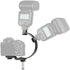 C-Shape Dual Hot Shoe Flash Mount Bracket for Cameras