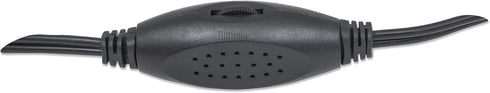 MANHATTAN USB Powered Stereo Speaker System - Small Size with Volume Control & 3.5mm Audio Plug, Black Silver